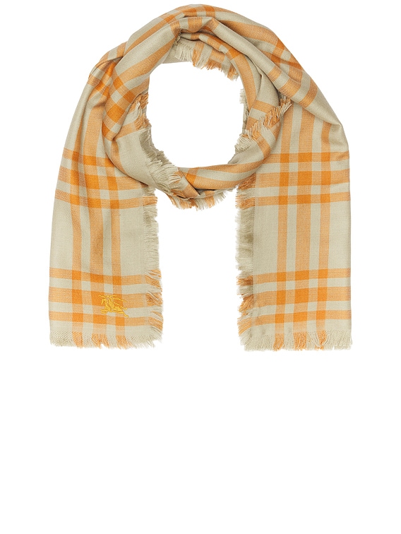 Burberry Double Face Scarf in Hunter & Pumpkin | FWRD