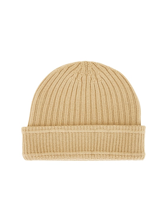 Burberry Logo Patch Beanie in Sand | FWRD