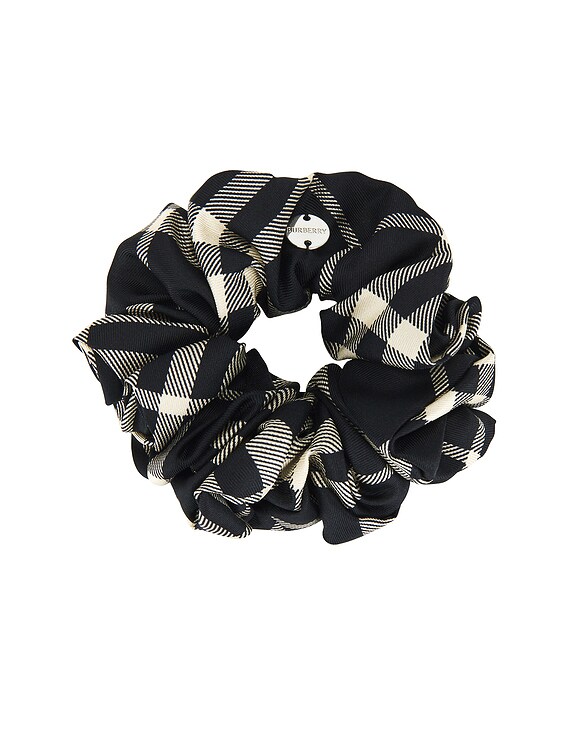 Burberry Scrunchie With Charm in Black & Calico Ip Check | FWRD display picture 1