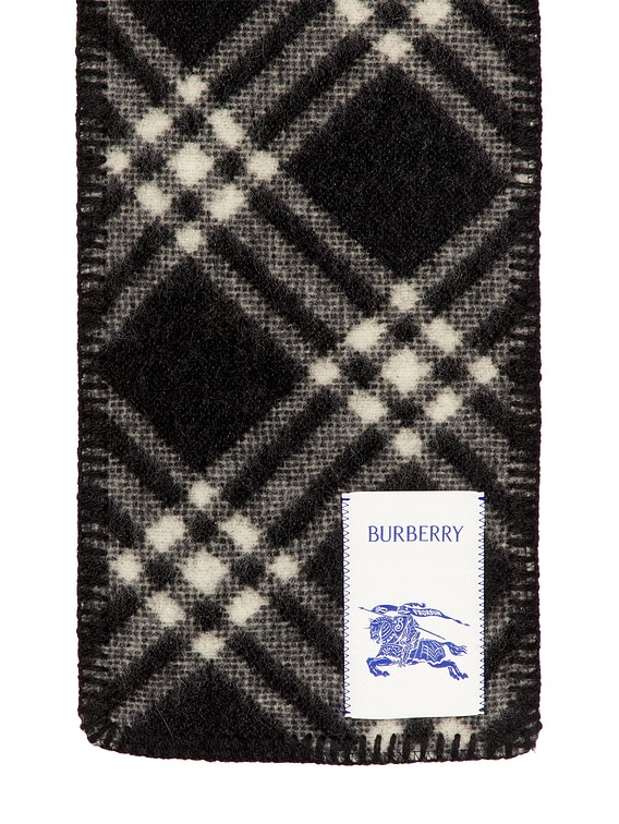 Burberry Narrow Tri Bar Scarf in Black | FWRD