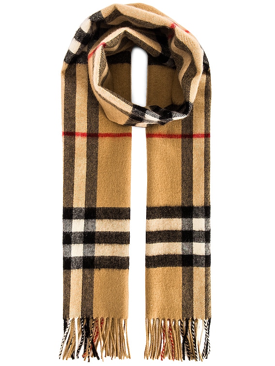 Burberry Check Cashmere Scarf Archive Beige in Wool - US