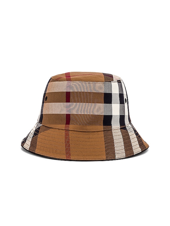 Burberry Canvas Check Bucket Hat in Birch Brown IP Check | FWRD