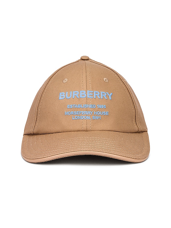 Burberry Horseferry Motif Baseball Cap in Soft Fawn | FWRD