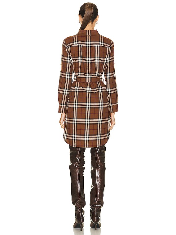 Burberry Sexy Jersey Check C8 Dress in Dark Birch Brown IP | FWRD
