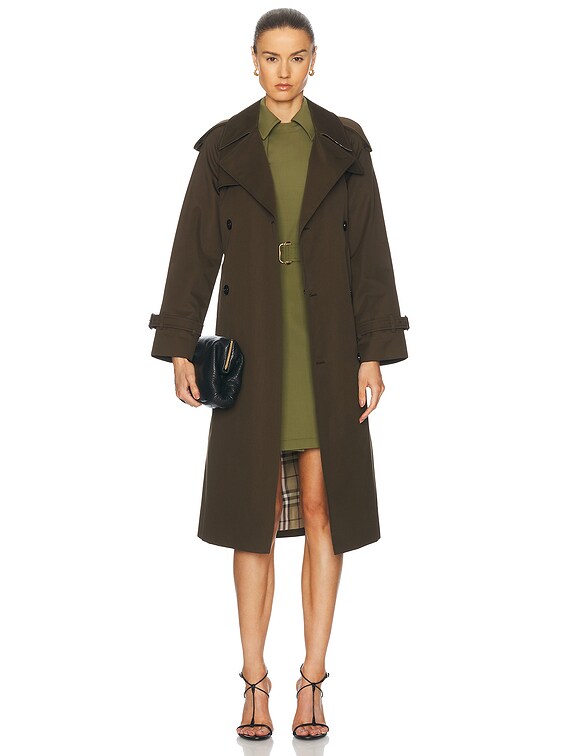 knee length dresses for ladies Fore Collection Women's Mini Flare Trench Dress, Camel, Cotton, SPANDEX, female, Size L main image 1