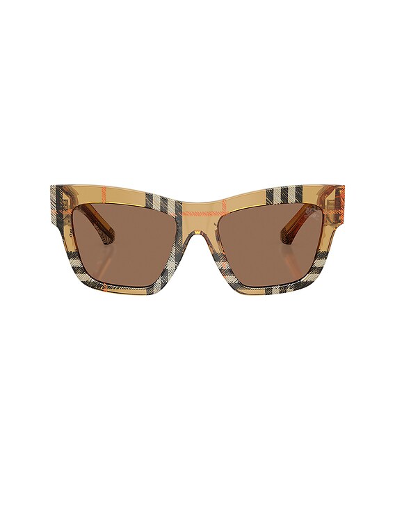 Burberry Check Square Sunglasses in Check Sand | FWRD