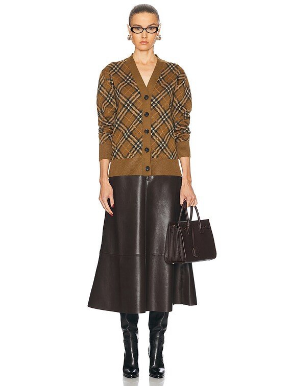 Burberry V-Neck Cardigan in Shrew IP Check | FWRD