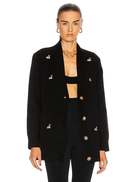 Burberry Adrianna Deer Cardigan in Black | FWRD