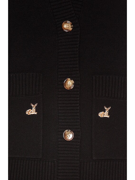 Burberry Adrianna Deer Cardigan in Black | FWRD