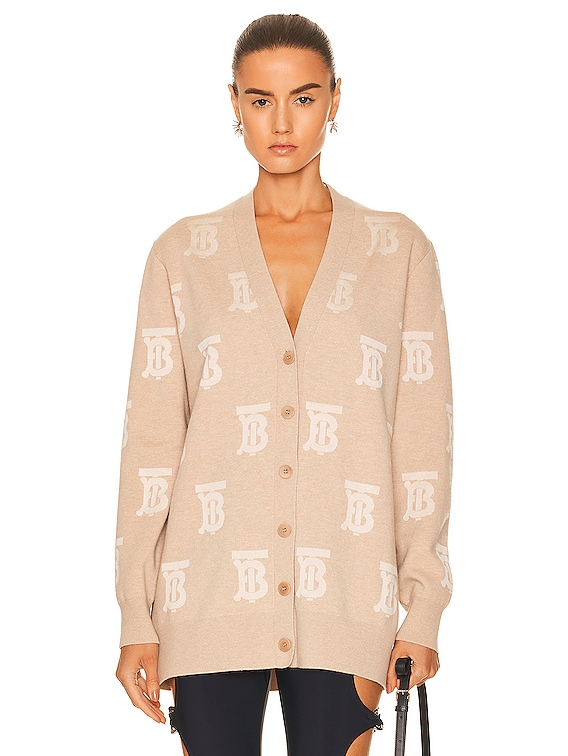 BURBERRY - Tb Logo Wool Cardigan