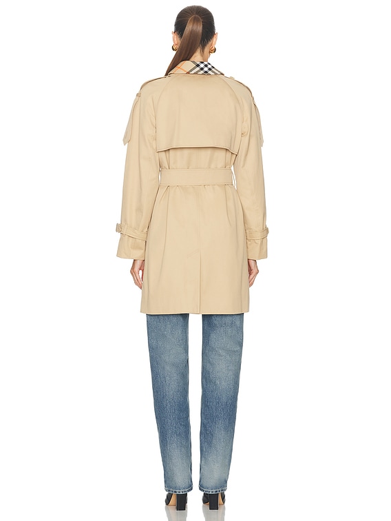 Burberry Trench Coat in Flax | FWRD