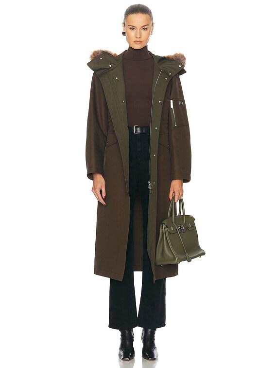 Burberry Long Washed Parka in Loch | FWRD