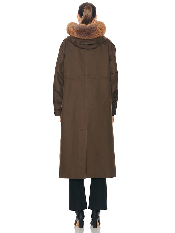 Burberry Long Washed Parka in Loch | FWRD