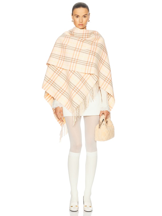 24AW new/Burberry シャーロットチェックケープ Cape Pink 24AW new/Burberry シャーロットチェックケープ Cape Pink