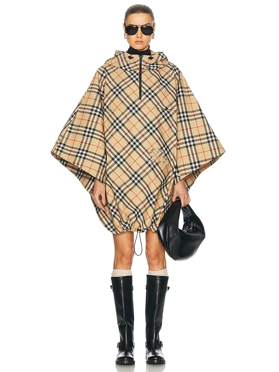 Burberry Check Cady Cape in Sand Ip Check | FWRD