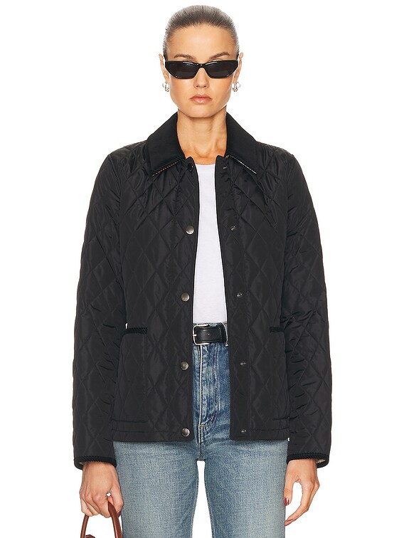 Burberry Dorset Coat in Black & Sand Ip Check | FWRD