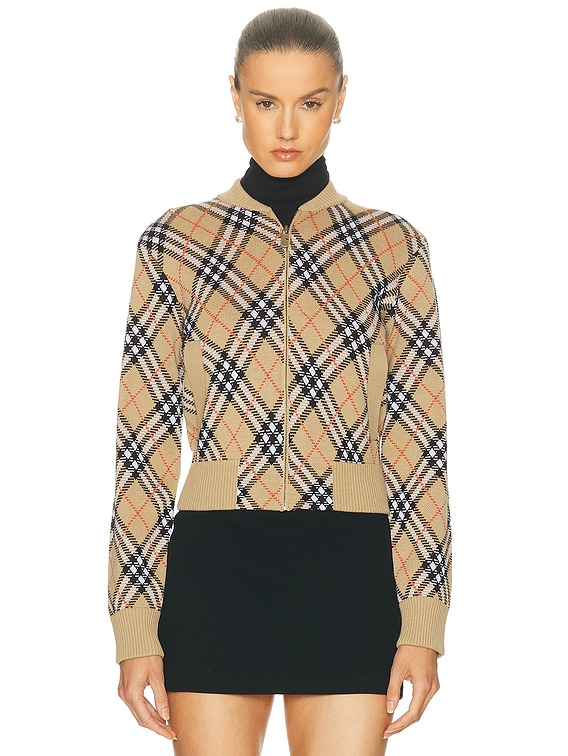 Burberry Bomber Jacket in Sand Ip Check | FWRD
