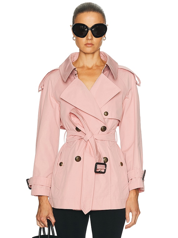 Burberry Fitzrovia Short Trench Jacket in Begonia Pink | FWRD