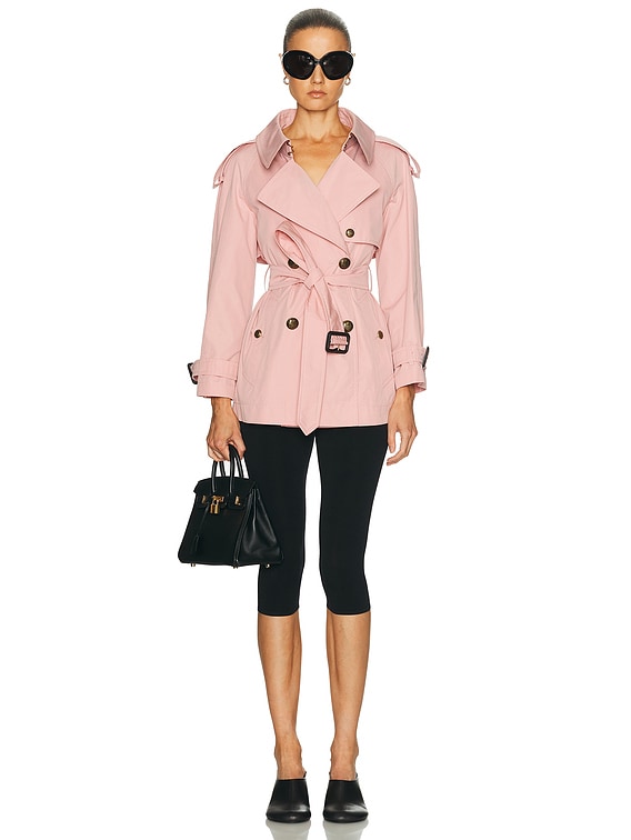 Burberry Fitzrovia Short Trench Jacket in Begonia Pink | FWRD