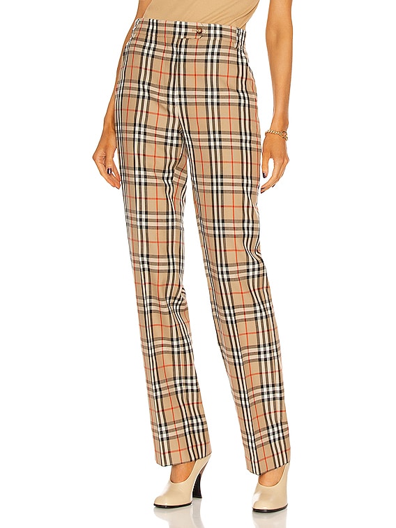 Burberry Fleur Tailored Pant in Archive Beige IP Check | FWRD