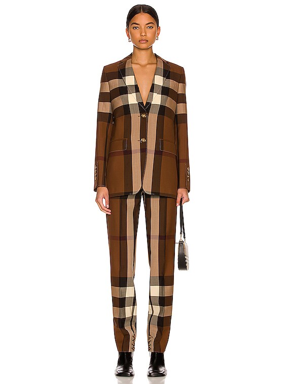 Burberry Wool AIMIE Tailored Pants with Iconic Tartan Motif women