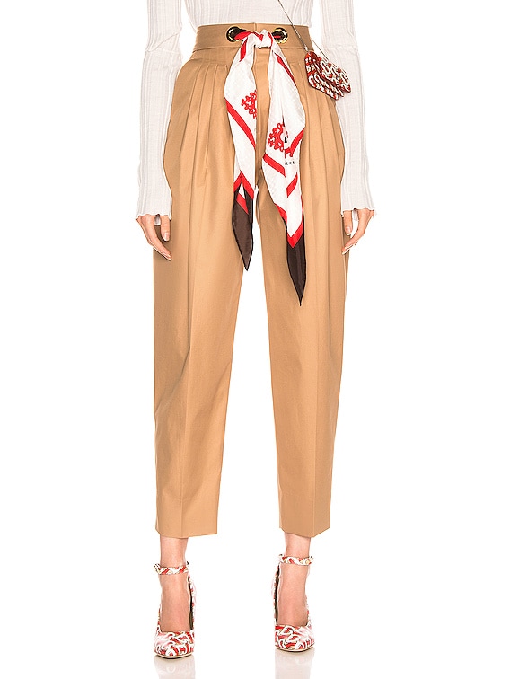 Burberry Silk Scarf Trouser in Driftwood | FWRD