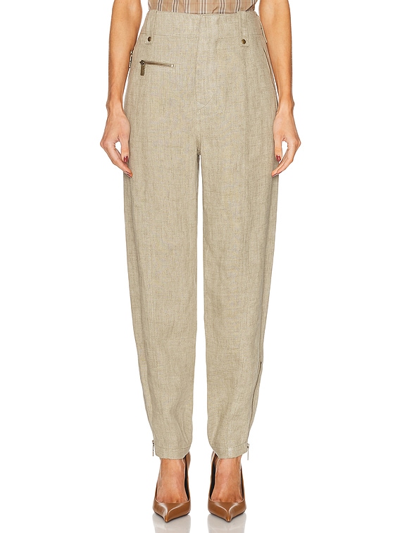 【送料&関税込】Burberry Logo Patch Straight-leg Trousers Burberry Straight Leg Trouser in Khaki & Milk | FWRD