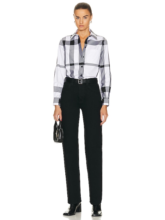 Burberry Oversized Shirt in Monochrome IP Check | FWRD