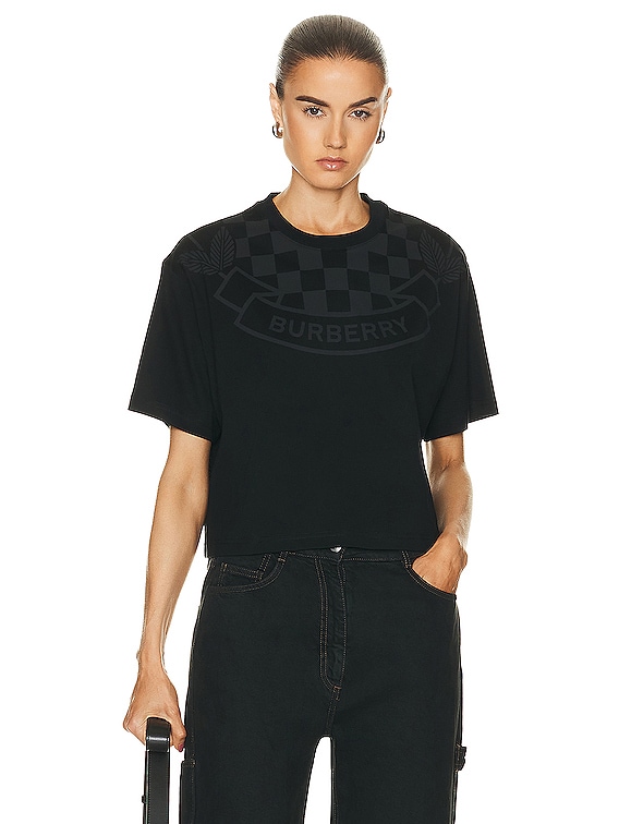 Burberry Laney Cropped T-shirt in Black | FWRD