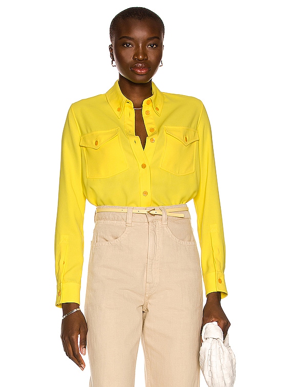 Burberry Scarf Shirt in Pale Tulip Yellow | FWRD