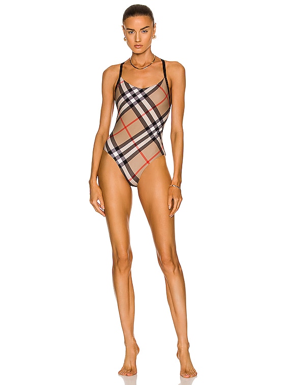 Burberry Alagnon Swimsuit in Archive Beige IP Check FWRD