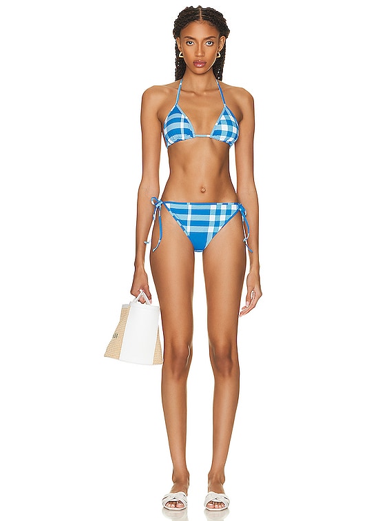 Burberry Bikini Set in Vivid Blue IP Check | FWRD