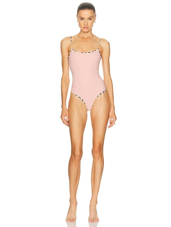 Burberry Sylvia One Piece Swimsuit in Begonia Pink | FWRD