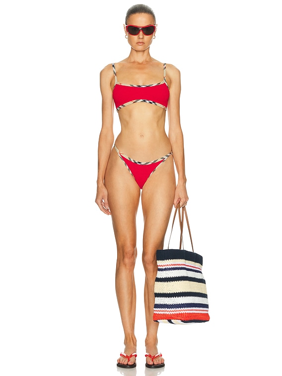 BURBERRY♡2Y SET Burberry X Hunza G Tyler Bikini Set in Red | FWRD