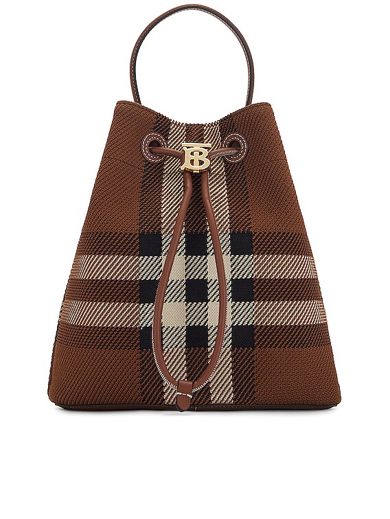 Burberry Drawstring Bucket Bag in Dark Birch Brown | FWRD