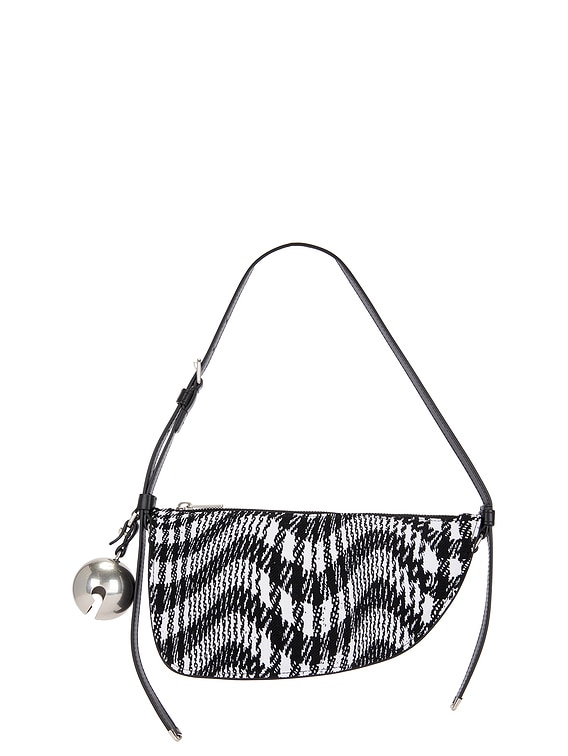 Burberry Small Shield Sling Bag in Black & White | FWRD