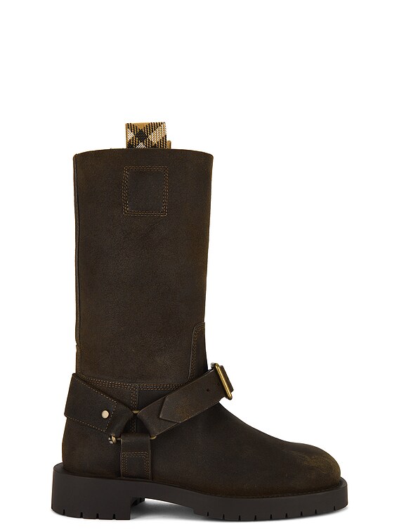 Burberry Saddle Boot in Loch | FWRD