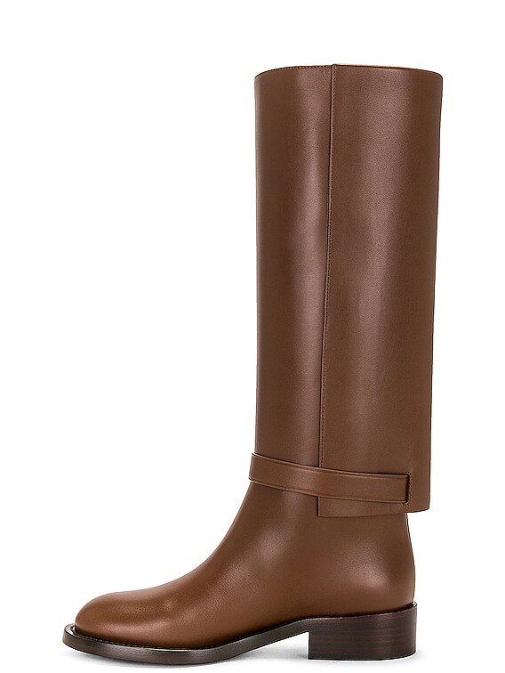 ロングブーツ Burberry FW25 Brown suede Saddle boots (8113016 C1173) 84F3485E-4579-4707-B922-