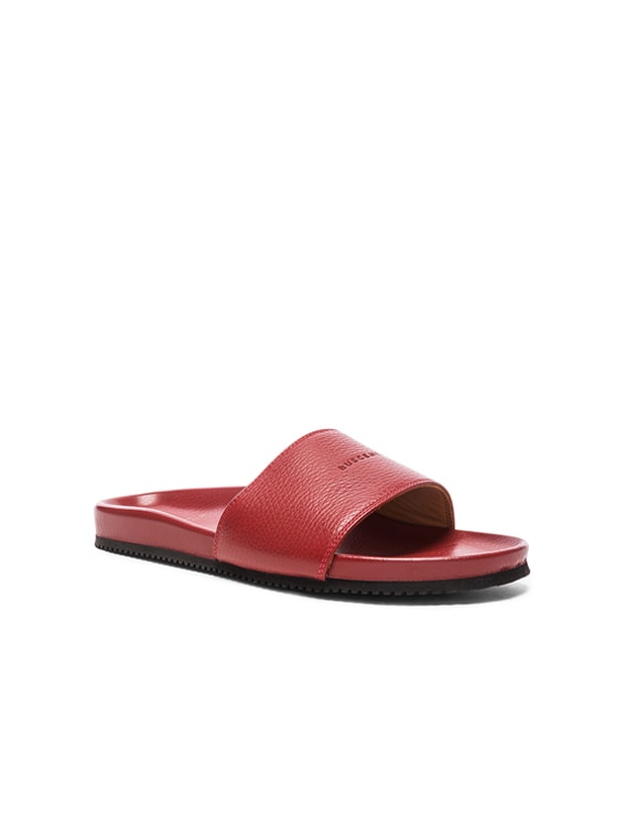 Buscemi Classic Leather Slide Sandals in Red FWRD