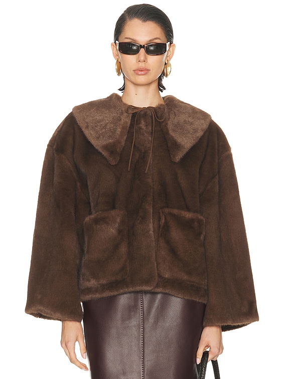 By Malene Birger Jacquie Fake Fur Jacket in Carafe | FWRD