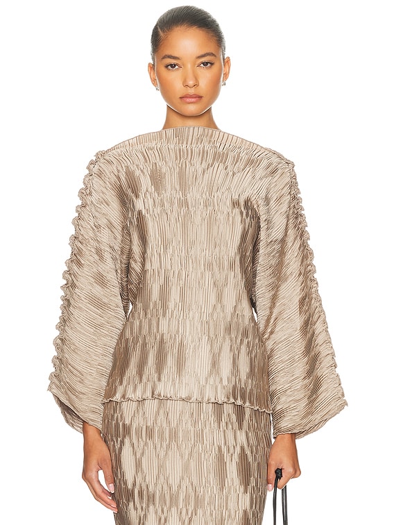By Malene Birger Tralluman Blouse in Cobblestone | FWRD