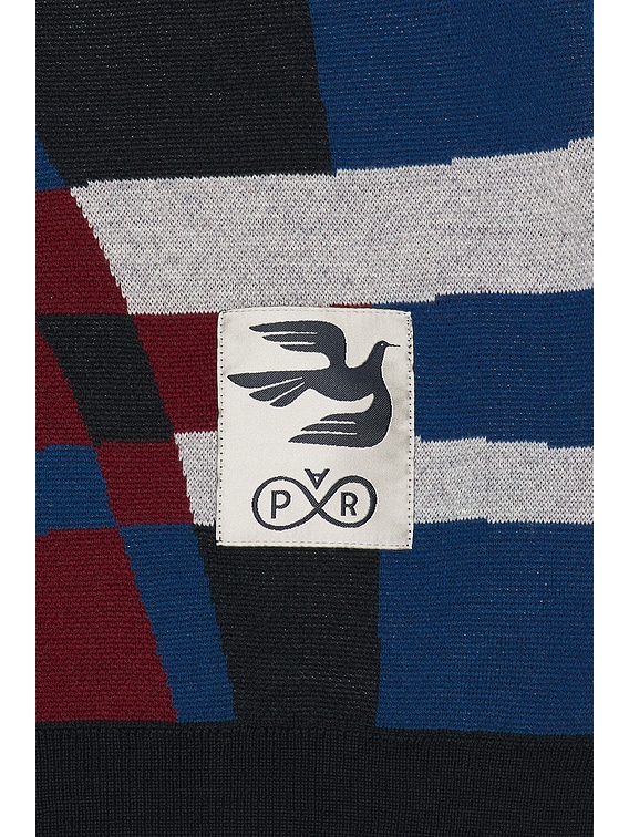 By Parra Vertical Forest Knitted Polo in Blue | FWRD