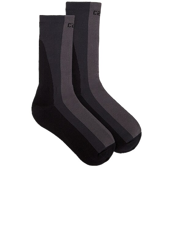 C2H4 Intervein Paneled Socks in Dark Gray FWRD