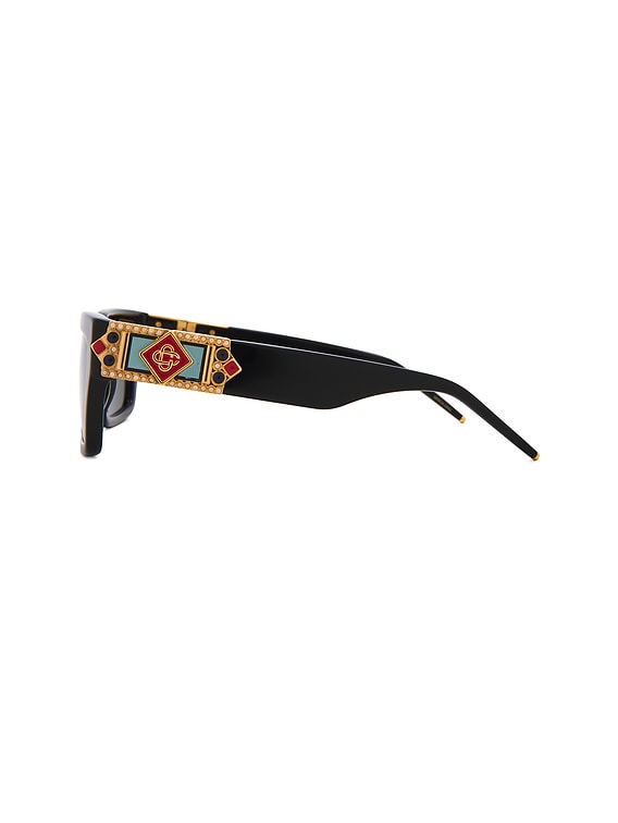 Gold Plated Monogram Plaque Sunglasses