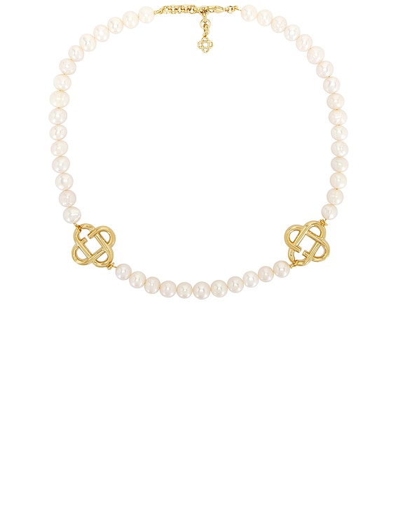 Medium Pearl Logo Necklace