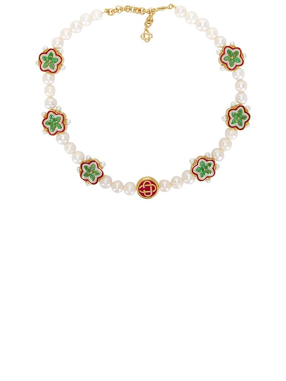 関税込み★Casablanca★ショート Gradient Flower ネックレス Casablanca Gradient Flower Short Necklace in Multi | FWRD