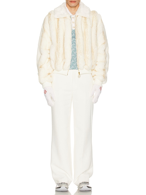 Casablanca Faux Fur Jacket in Off White | FWRD
