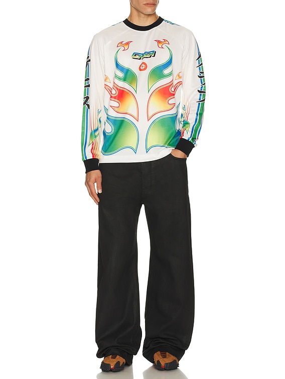 Casablanca 長袖シャツ Lサイズ カラフル Casablanca カラフル風景画プリント長袖シャツ CASABLANCA