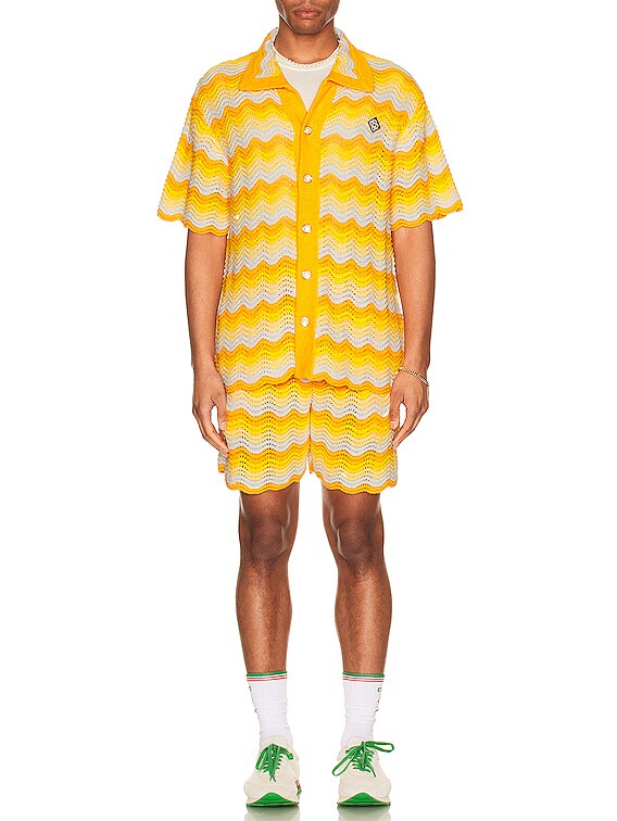☆暑い夏におすすめ！☆ CASABLANCA サッカーシャツ Casablanca シャツ - Yellow | FWRD