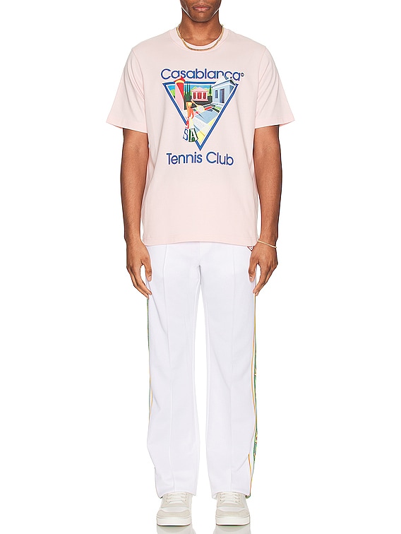 Casablanca La Joueuse Printed T-shirt in Pale Pink | FWRD